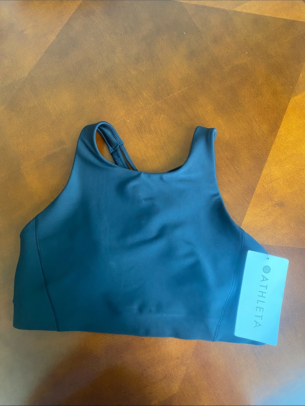 Athleta Black Flex Spacer Bra - High-neck sports bra— Solid Black